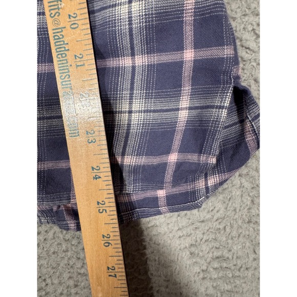 NWT Levis Mens XL Relaxed Fit Plaid Button Up Shirt Blue Pink Cotton Viscose - Picture 5 of 7